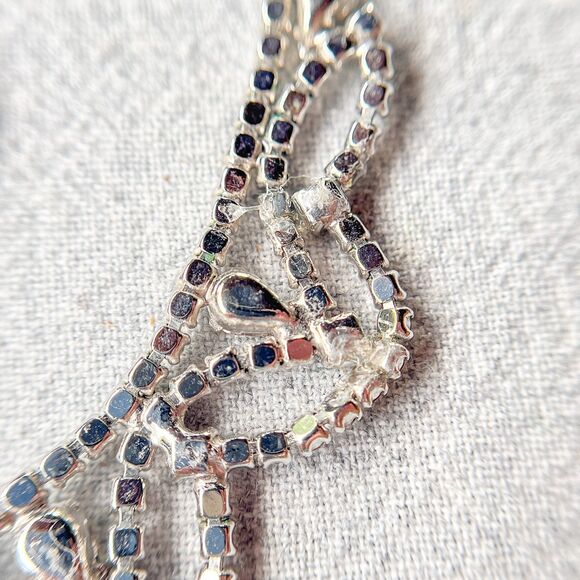 Vintage 1970s Rhinestone Drop Necklace Choker - Glam -Estate Costume Jewelry - Picture 13 of 14